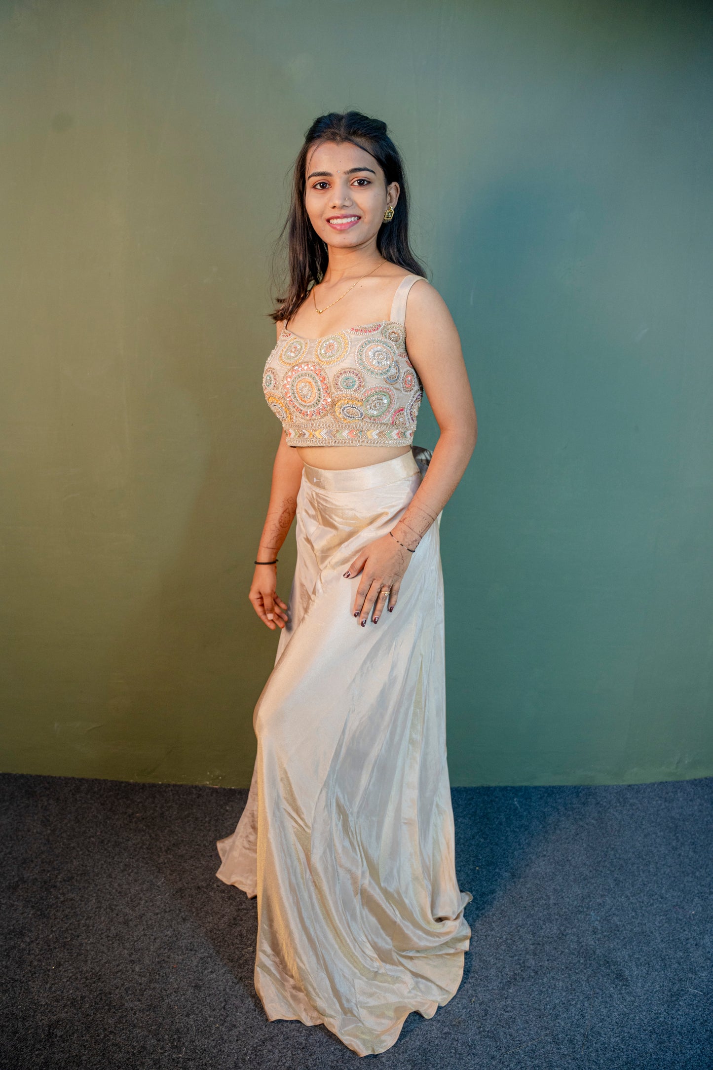 Cream Indo-Western 3-Piece Set