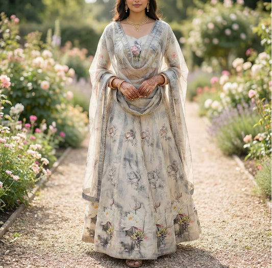 Off-White Handworked Suit with Pearl Detailing