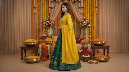 Bottle Green Georgette Suit