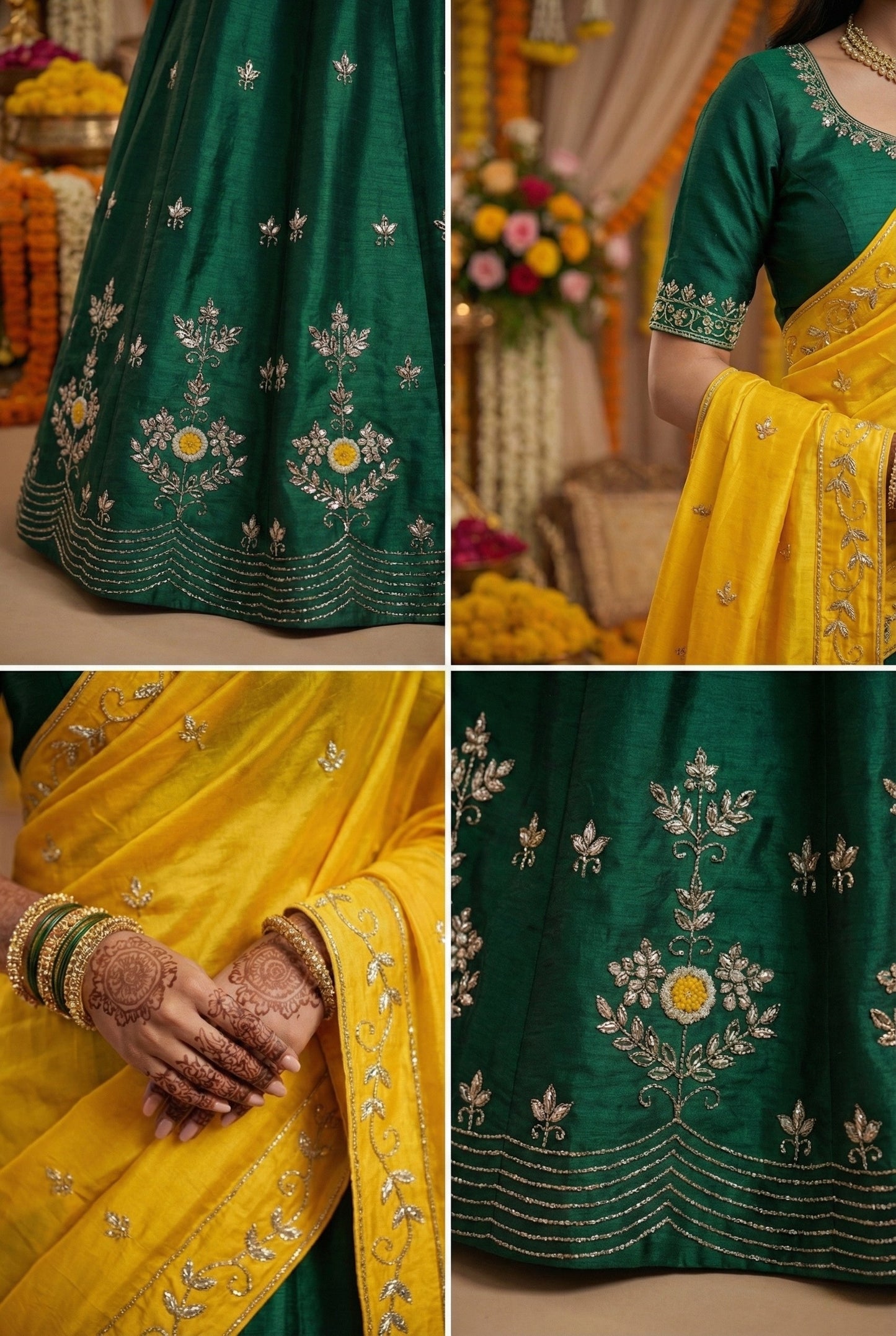 Bottle Green Georgette Suit