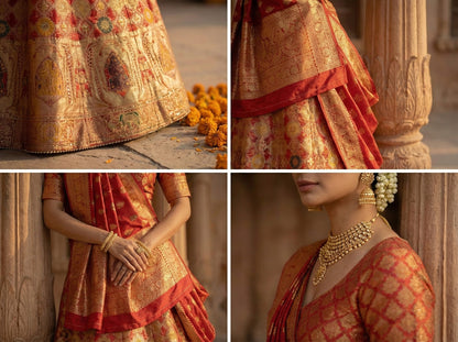 Organza Suit Set with Stone Work & Banarasi Dupatta