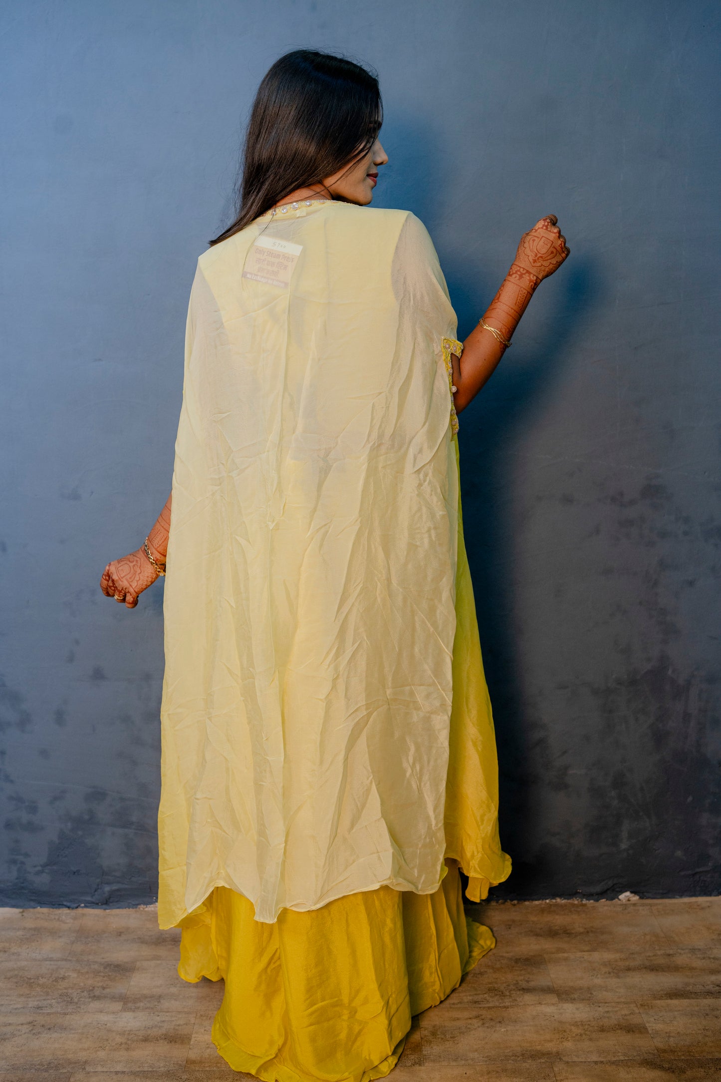 Yellow & Peach Indo-Western 3-Piece Set