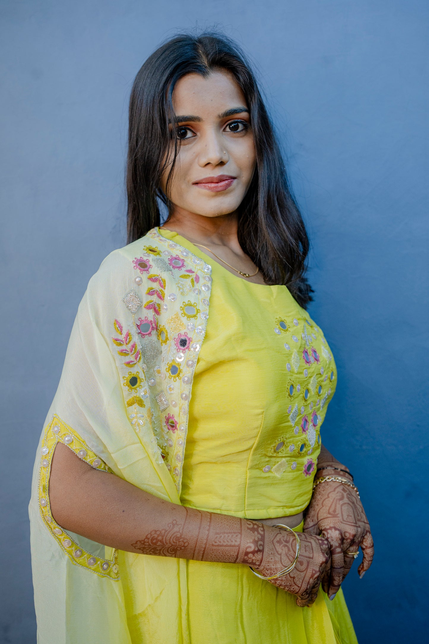 Yellow & Peach Indo-Western 3-Piece Set