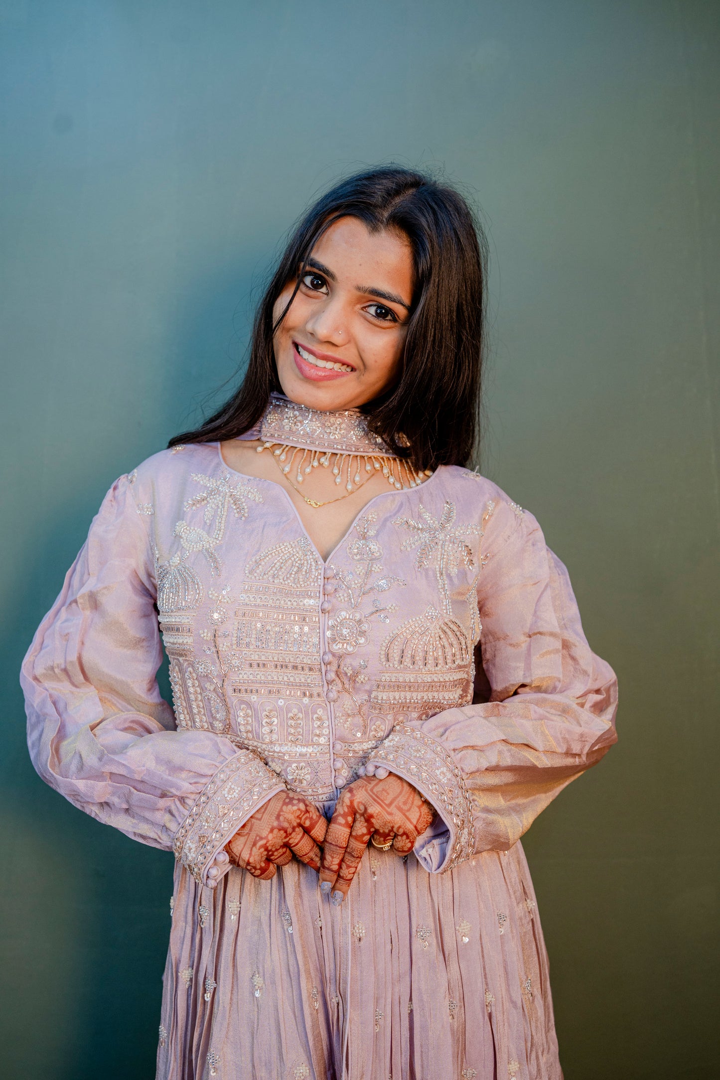 Radiant Purple Thread Work Indo-Western 2-Piece Set