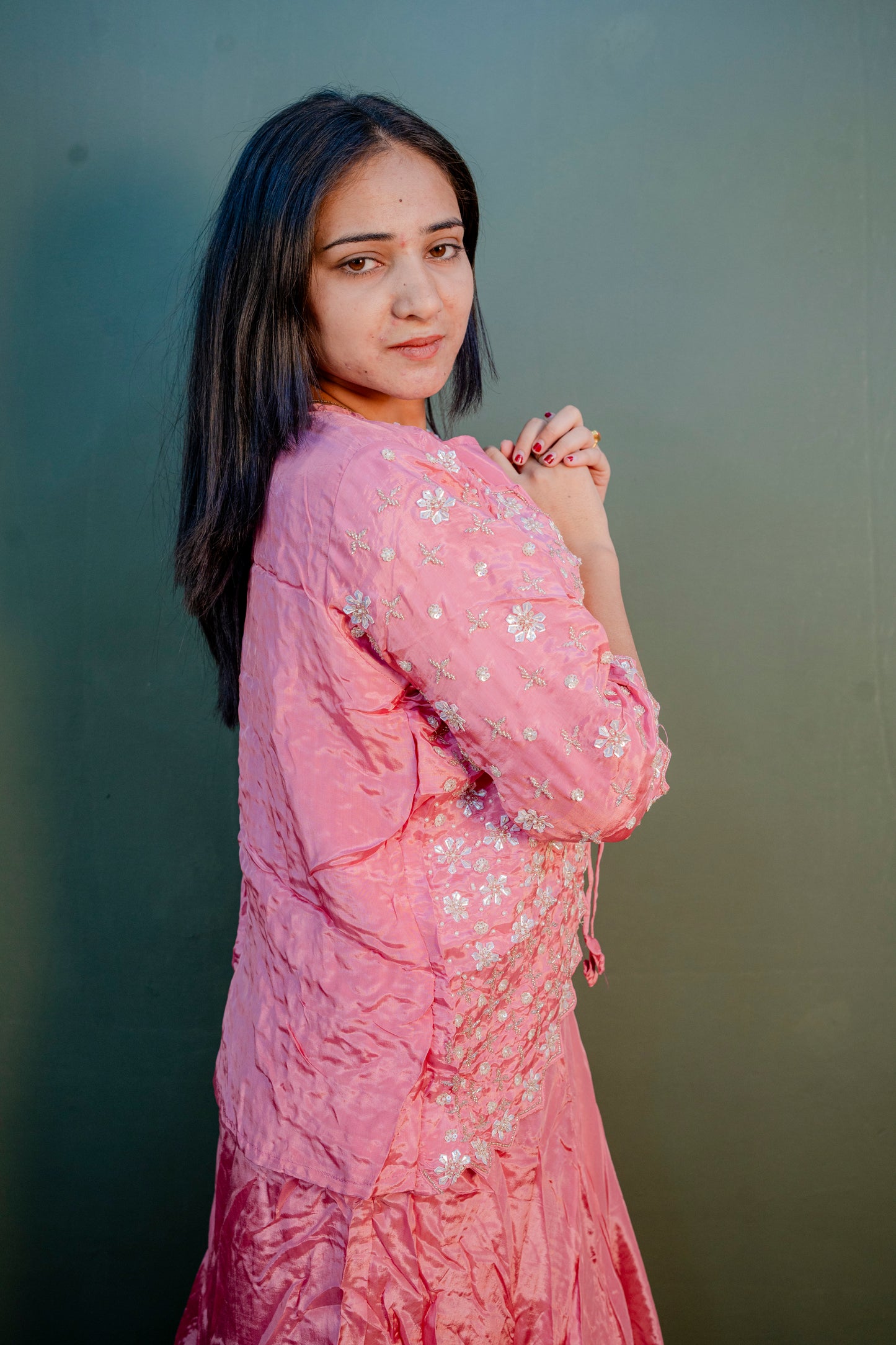 Rose Aura Indo-Western 3-Piece Ensemble