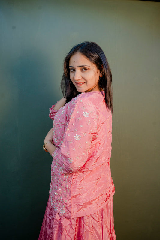 Rose Aura Indo-Western 3-Piece Ensemble