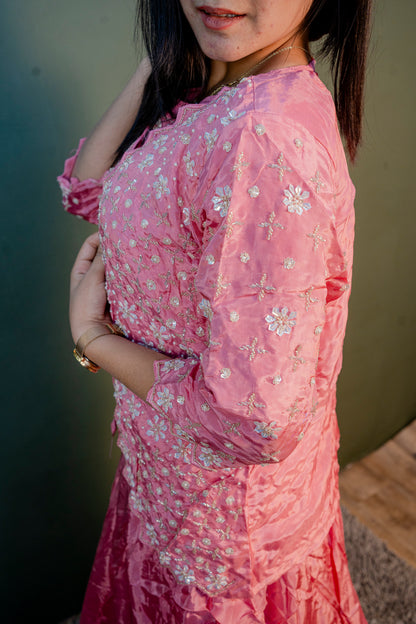 Rose Aura Indo-Western 3-Piece Ensemble