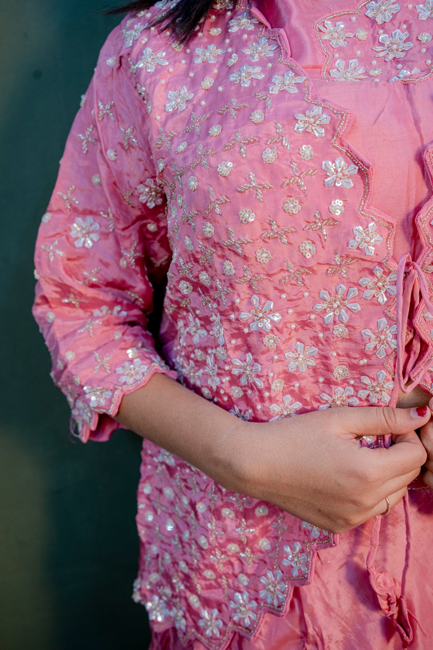 Rose Aura Indo-Western 3-Piece Ensemble