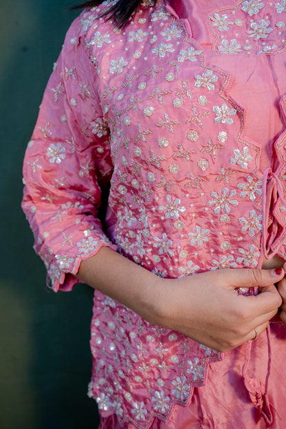 Rose Aura Indo-Western 3-Piece Ensemble