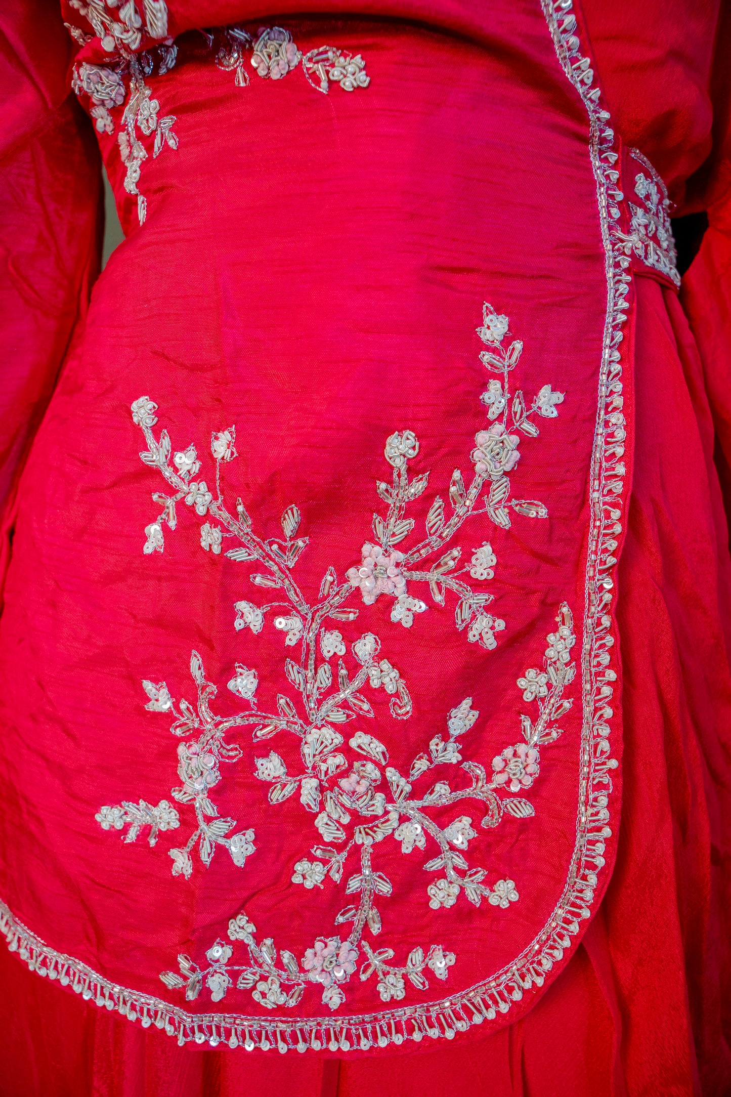 Graceful Baby Pink Piping & Stone Work Indo-Western 2-Piece Set