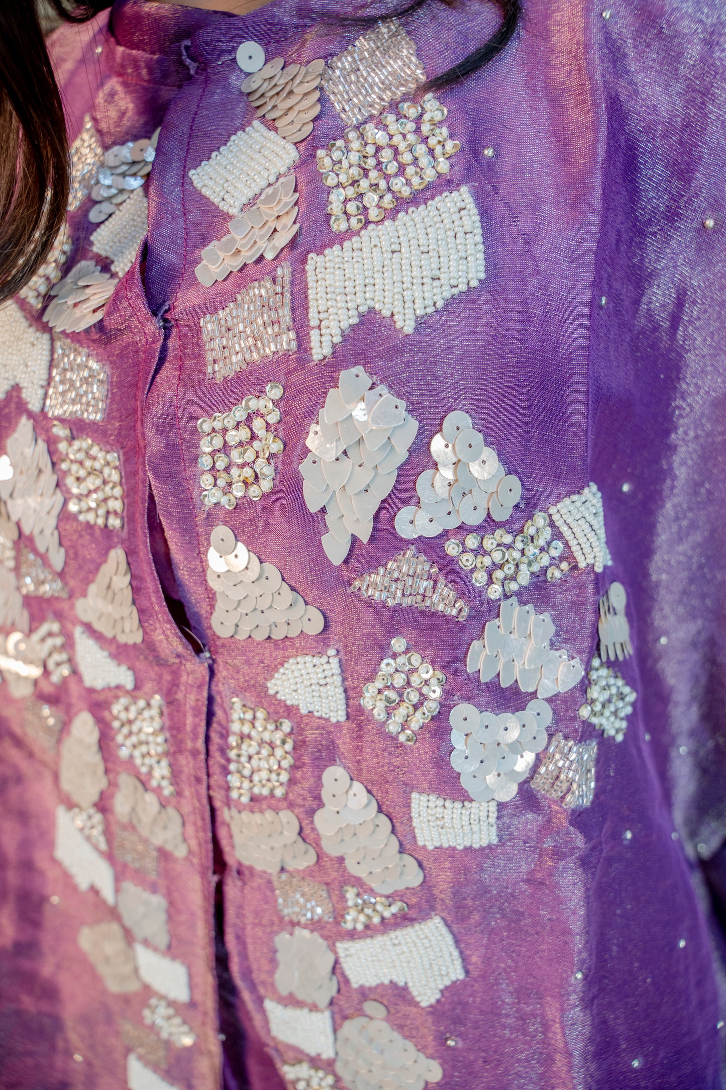 Onion Color Indo-Western 3-Piece Set