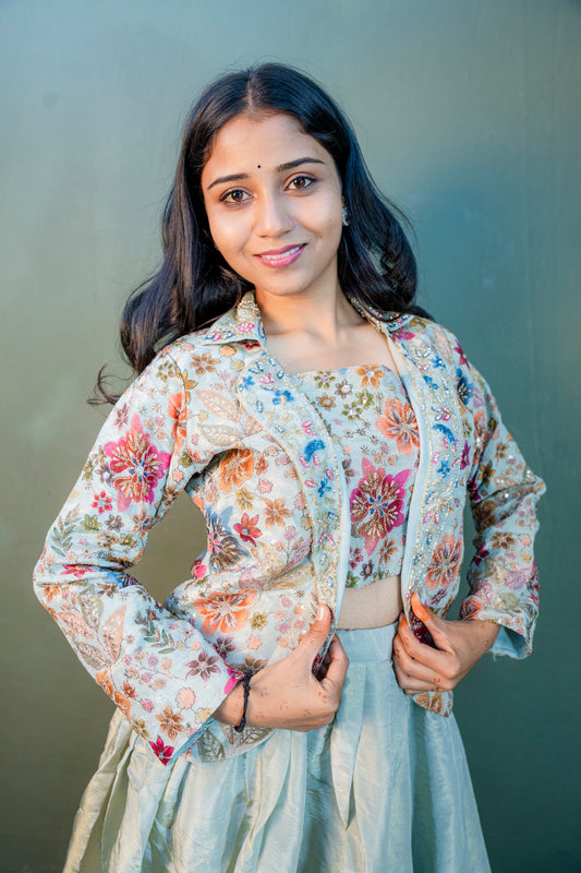 Mint Green Indo-Western 3-Piece Set