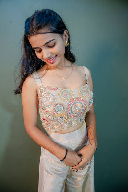 Cream Indo-Western 3-Piece Set