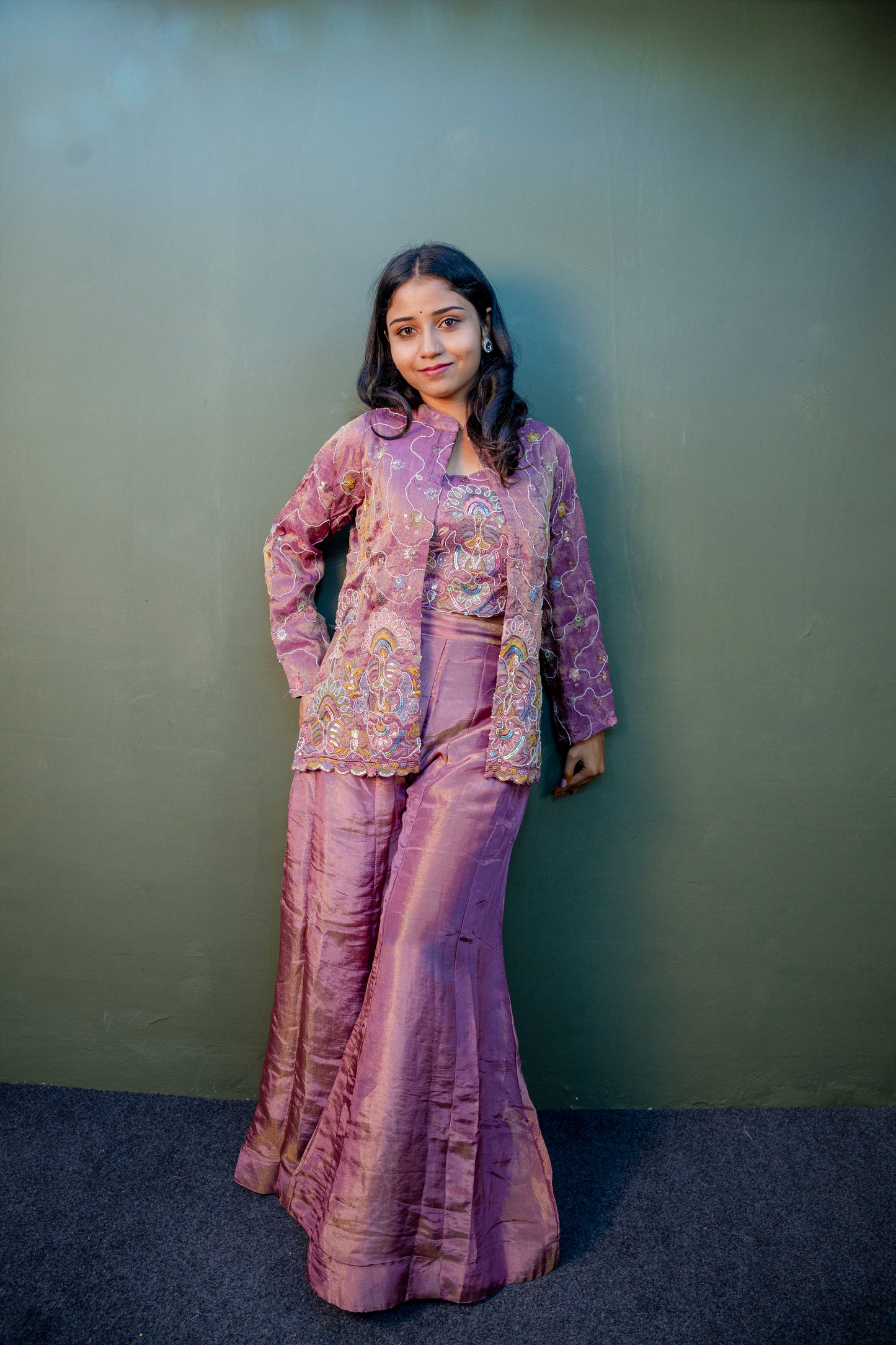 Onion Bloom Indo-Western 3-Piece Ensemble