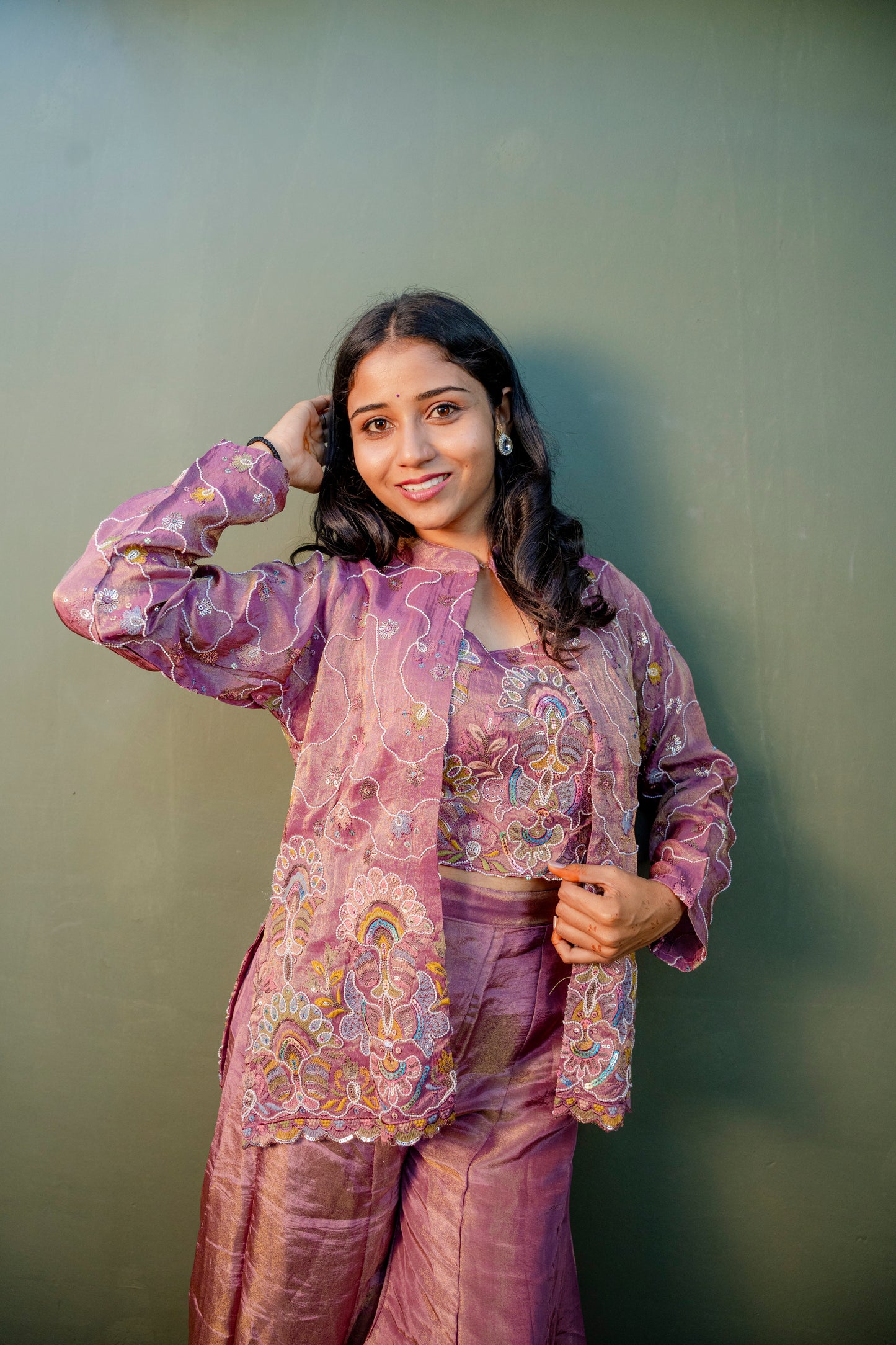 Onion Bloom Indo-Western 3-Piece Ensemble