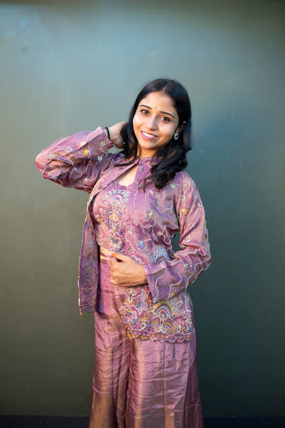 Onion Bloom Indo-Western 3-Piece Ensemble