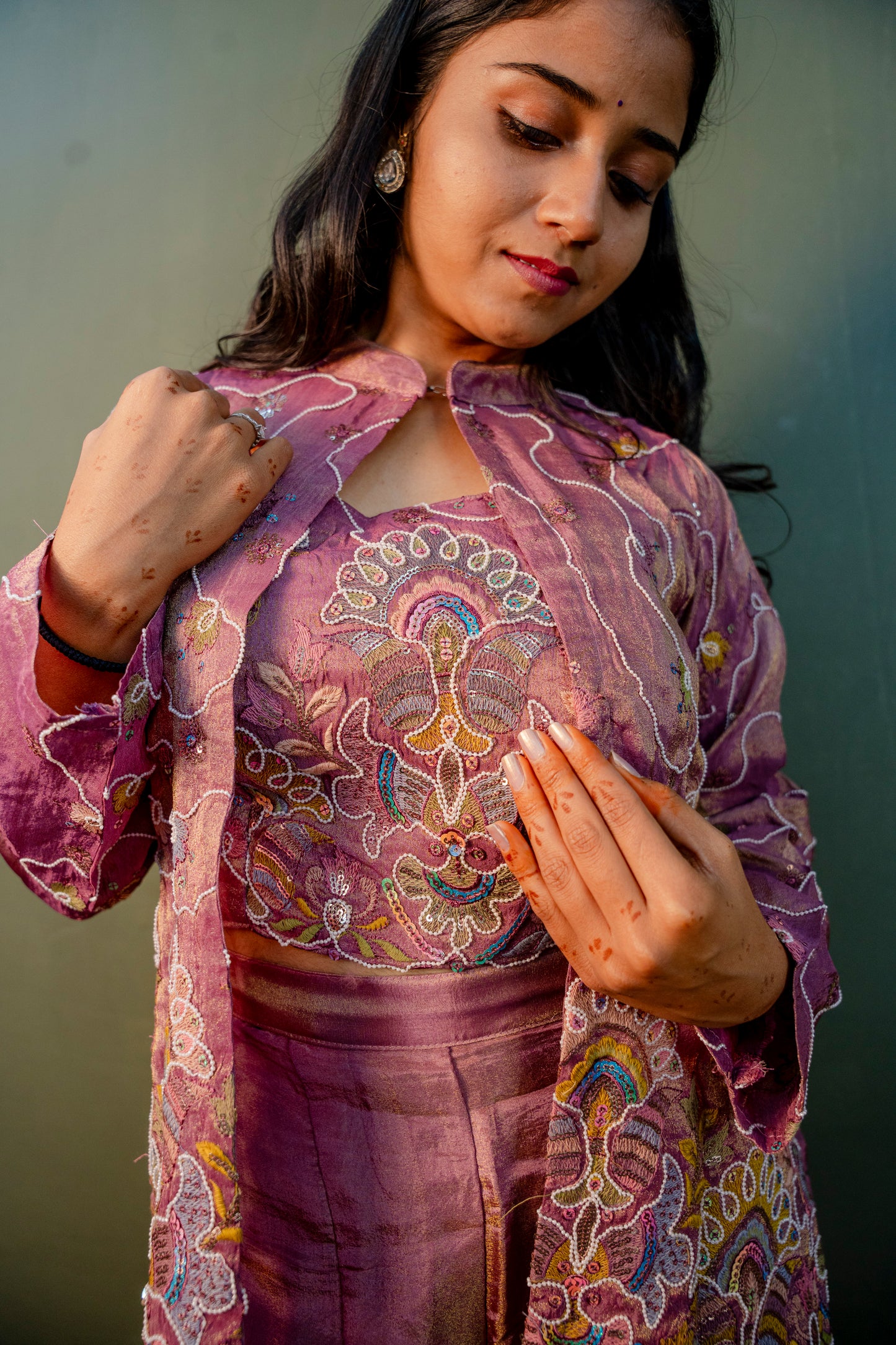 Onion Bloom Indo-Western 3-Piece Ensemble