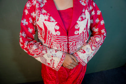 Rose Garnet Indo-Western 3-Piece Ensemble