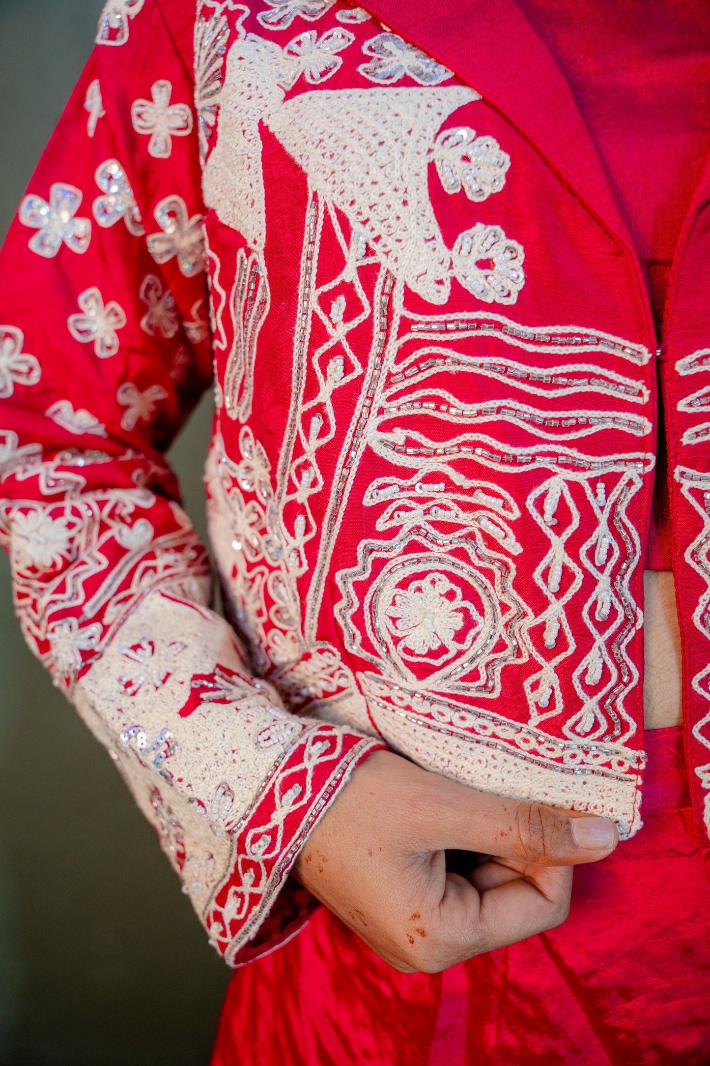 Rose Garnet Indo-Western 3-Piece Ensemble