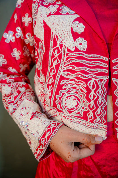 Rose Garnet Indo-Western 3-Piece Ensemble