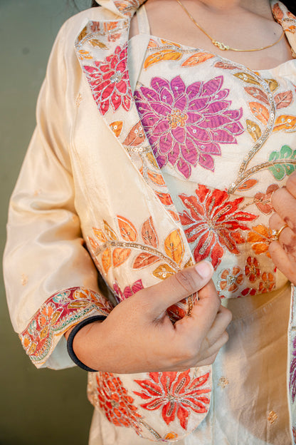 Ivory Glow Indo-Western 3-Piece Ensemble