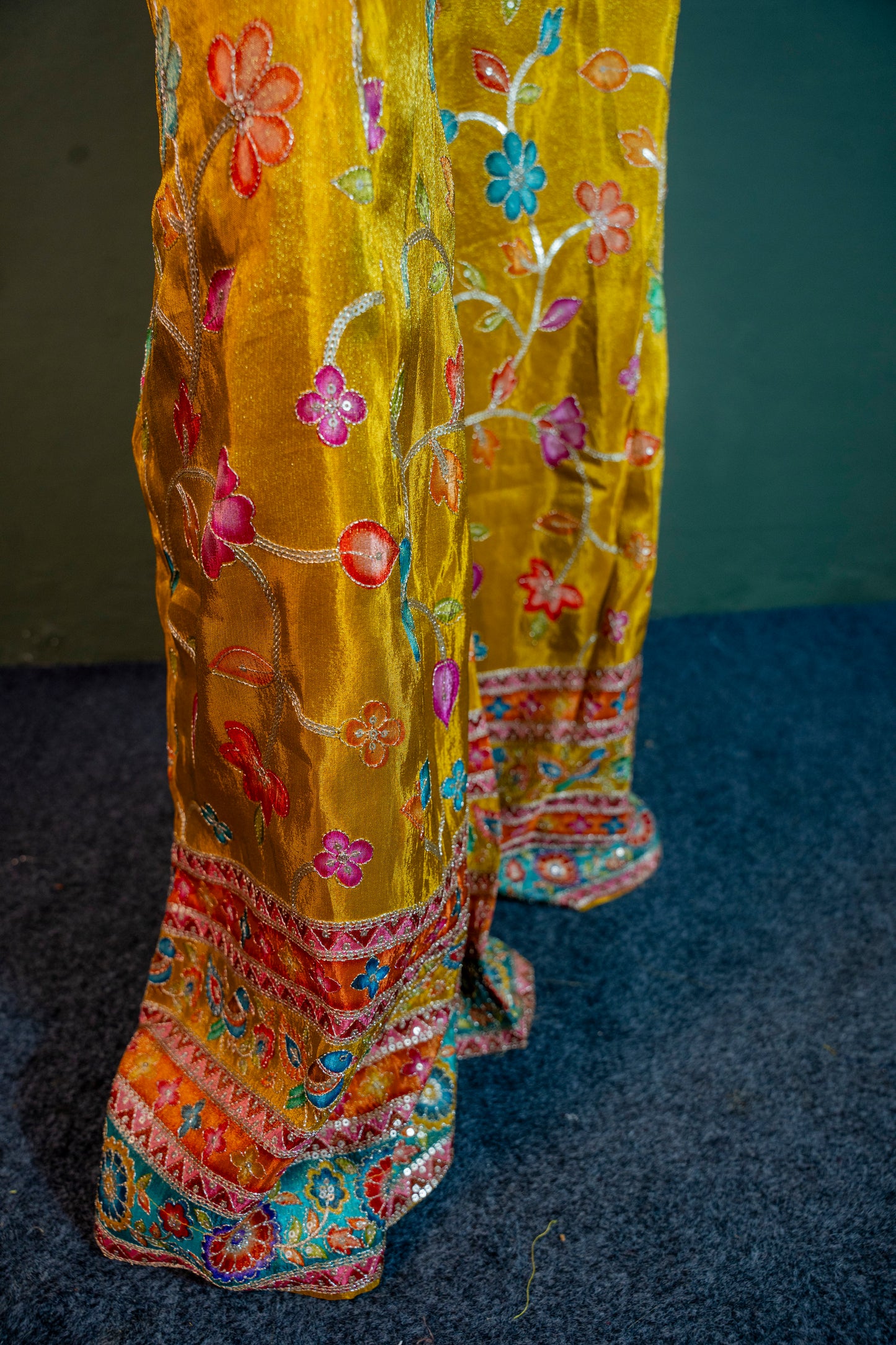 Golden Radiance Indo-Western 3-Piece Ensemble