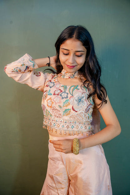 Blush Elegance Indo-Western 3-Piece Ensemble