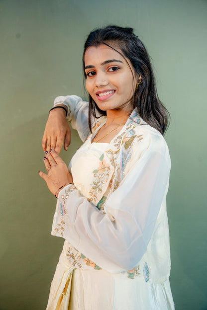 Pearl Mist Indo-Western 3-Piece Ensemble