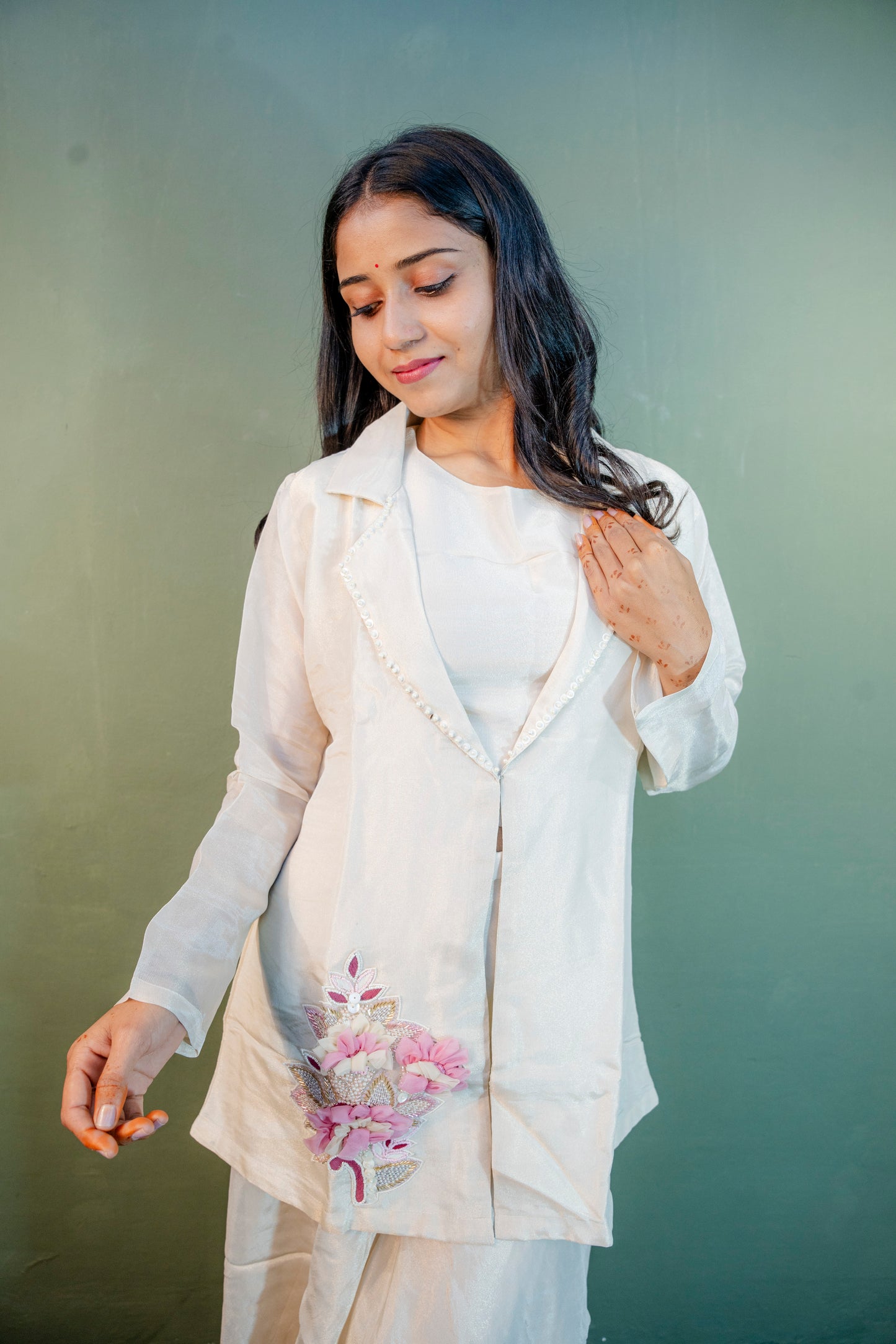 Moonlight Glow Indo-Western 3-Piece Ensemble