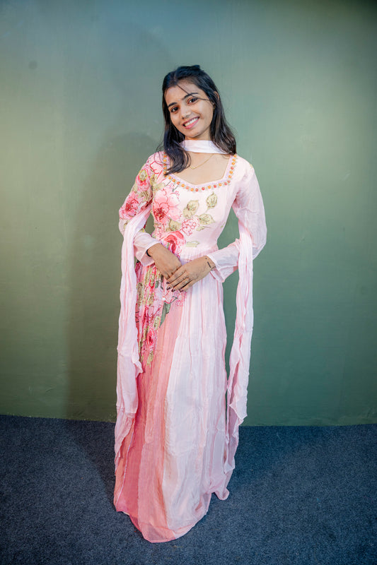 Blush Whisper Indo-Western 1-Piece Dress