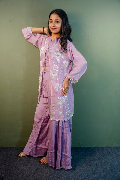 Lavender Mist Indo-Western 3-Piece Ensemble