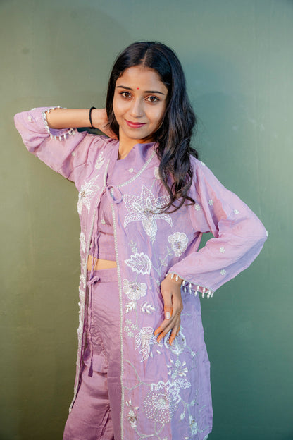 Lavender Mist Indo-Western 3-Piece Ensemble