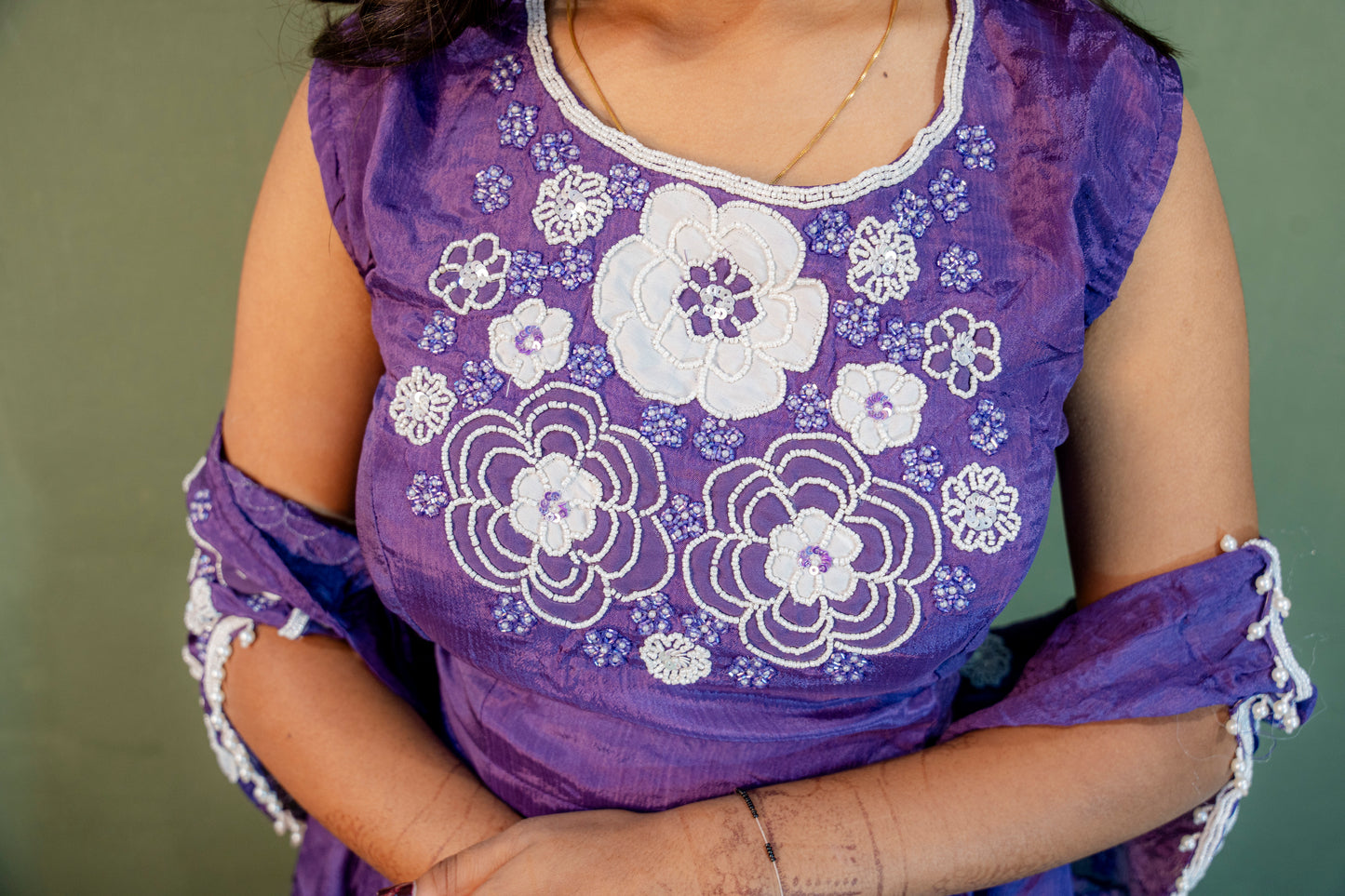 Royal Plum Indo-Western 3-Piece Ensemble