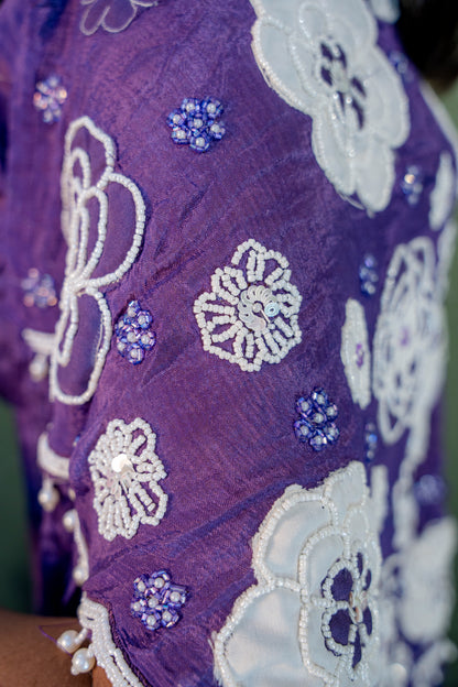 Royal Plum Indo-Western 3-Piece Ensemble