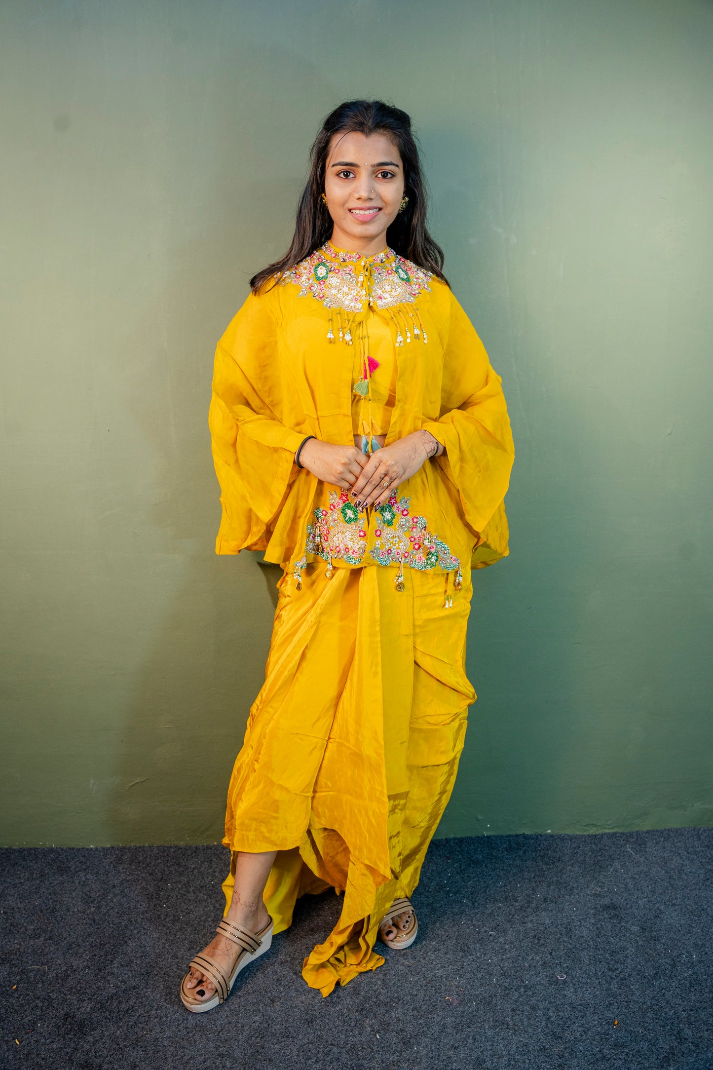 Suryakant Yellow Indo-Western 3-Piece Ensemble