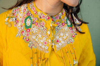 Suryakant Yellow Indo-Western 3-Piece Ensemble