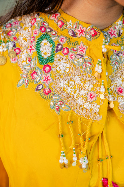Suryakant Yellow Indo-Western 3-Piece Ensemble