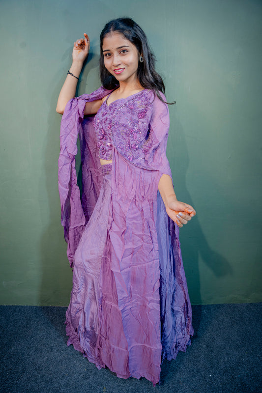 Twilight Lilac Indo-Western 3-Piece Ensemble