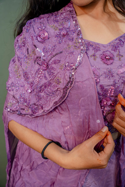 Twilight Lilac Indo-Western 3-Piece Ensemble