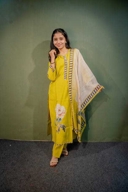 Lemon Yellow Roman Silk Dress