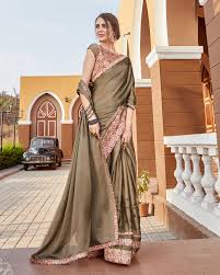 Dark Green Designer Saree