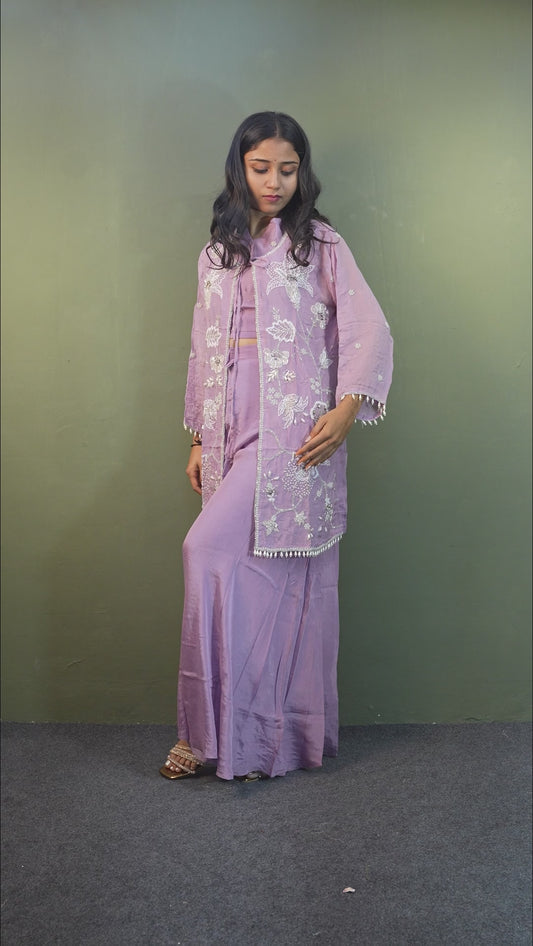 Lavender Mist Indo-Western 3-Piece Ensemble