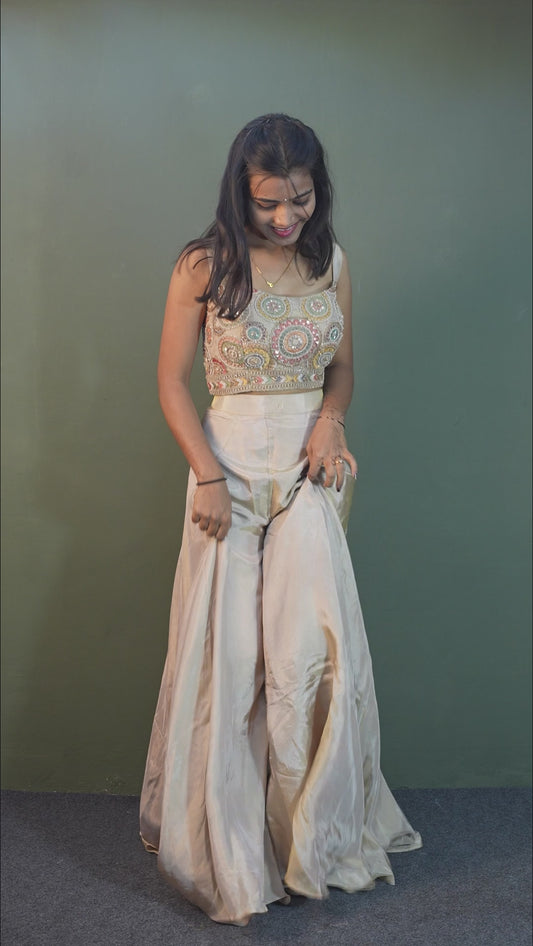 Cream Indo-Western 3-Piece Set