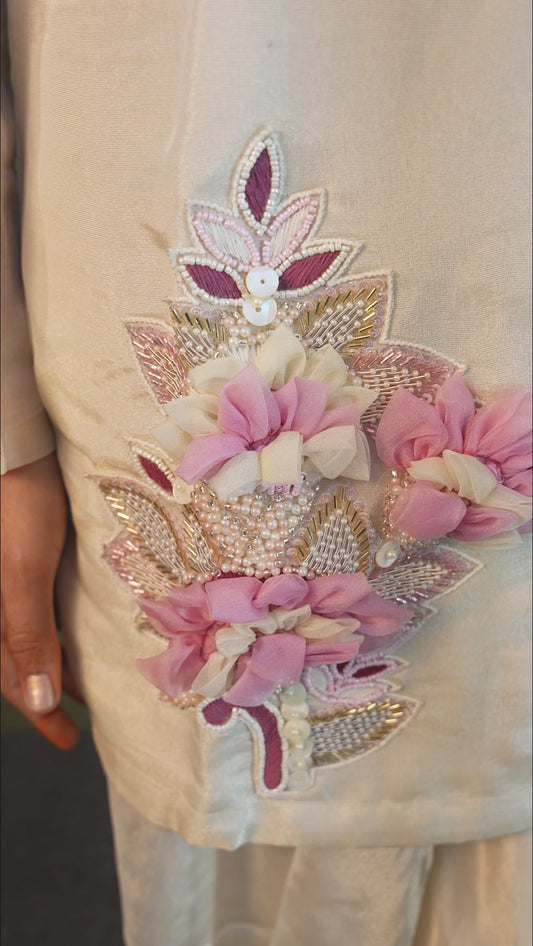 Moonlight Glow Indo-Western 3-Piece Ensemble