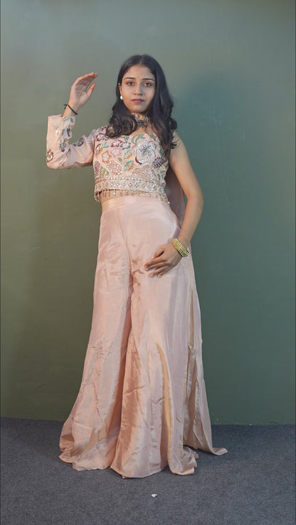 Blush Elegance Indo-Western 3-Piece Ensemble