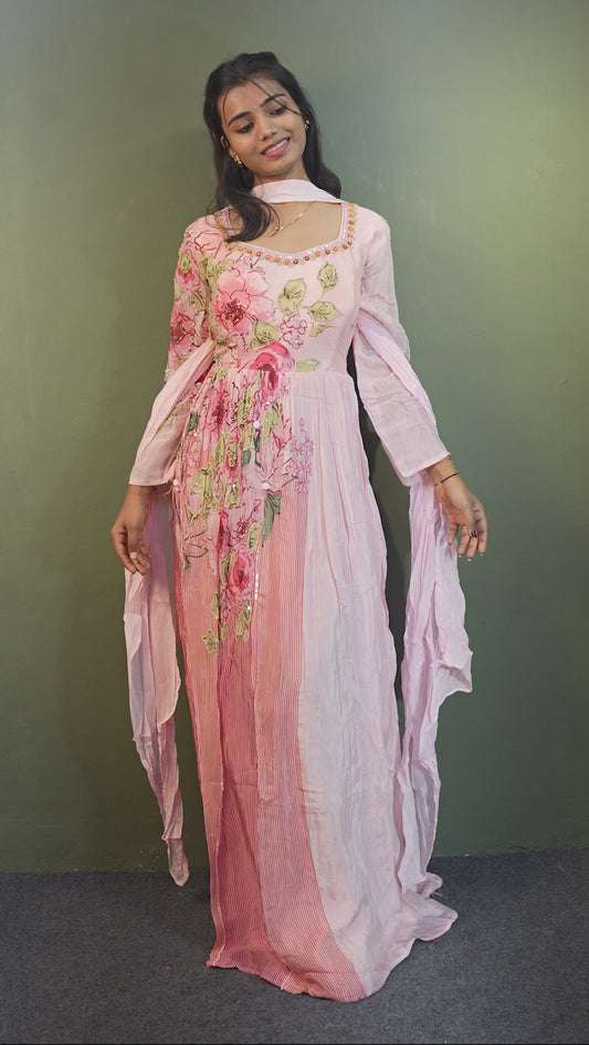 Blush Whisper Indo-Western 1-Piece Dress