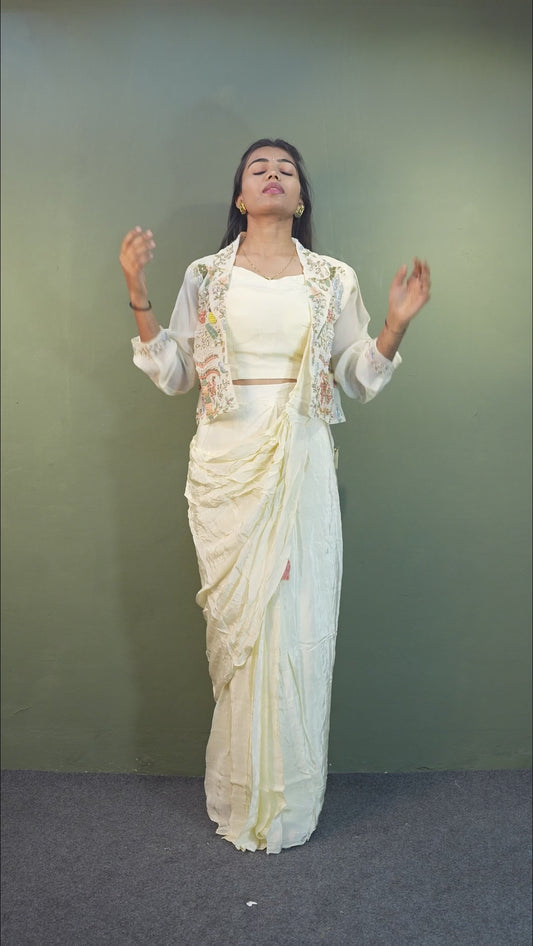 Pearl Mist Indo-Western 3-Piece Ensemble